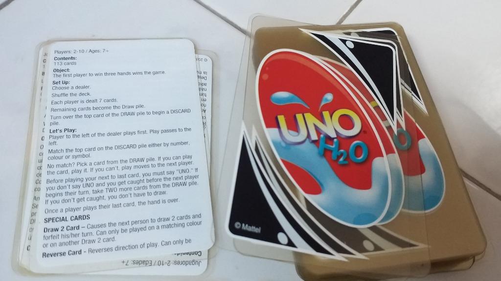 Uno H2o Water Proof Cards Hobbies Toys Toys Games On Carousell