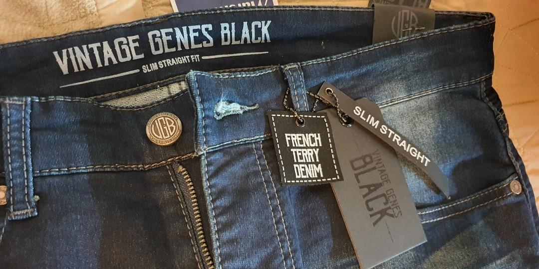 vintage genes black french terry denim