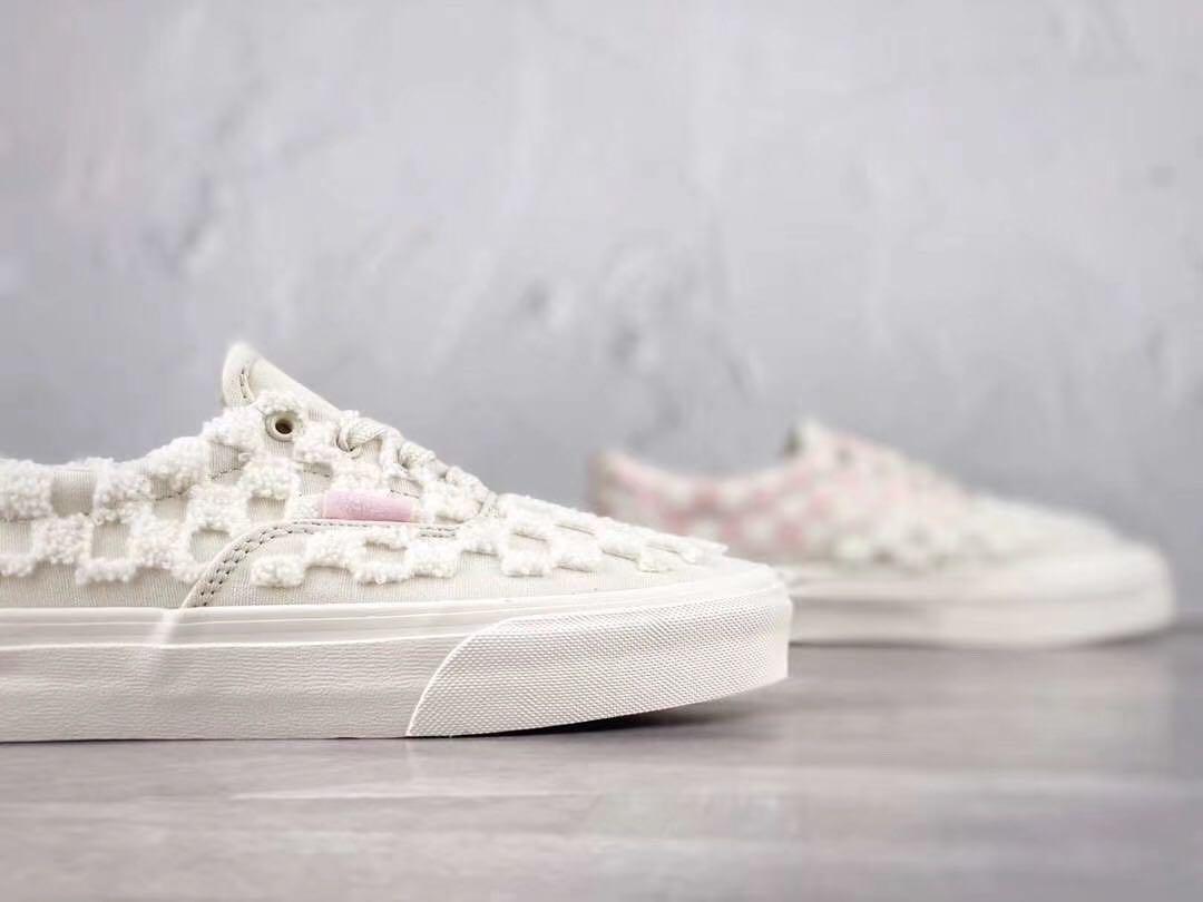 furry checkerboard vans