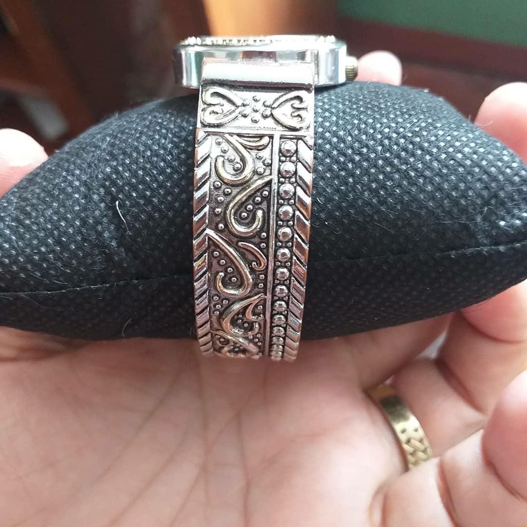 Vintage Kim Rogers Platinum Toned Bangle Watch