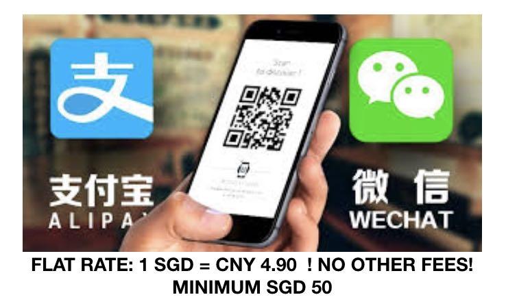 Wechat Alipay Top Up Fixed Rate 4 83 For Sep Everything Else On Carousell