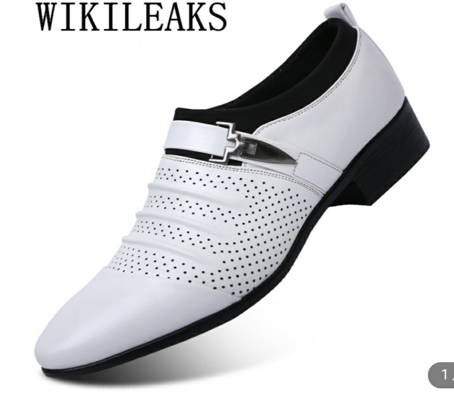 black and white leather shoes