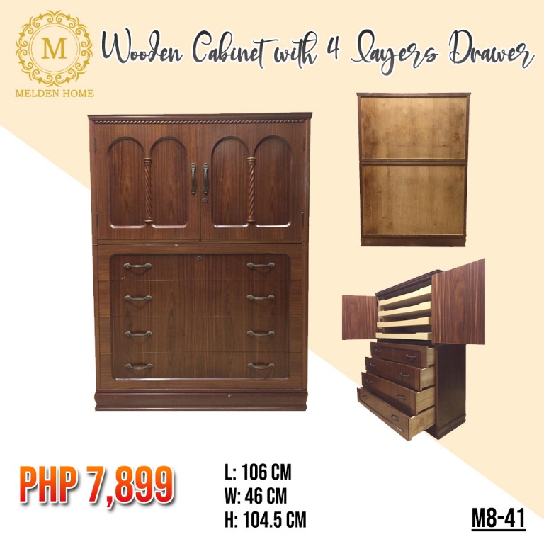 Wooden Cabinet With 4 Layer Drawer Antiques Antique Furniture On Carousell