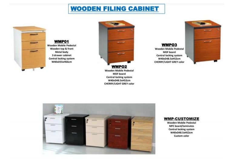 Wooden Filing Cabinet Home Furniture Furniture Fixtures Office Furniture On Carousell