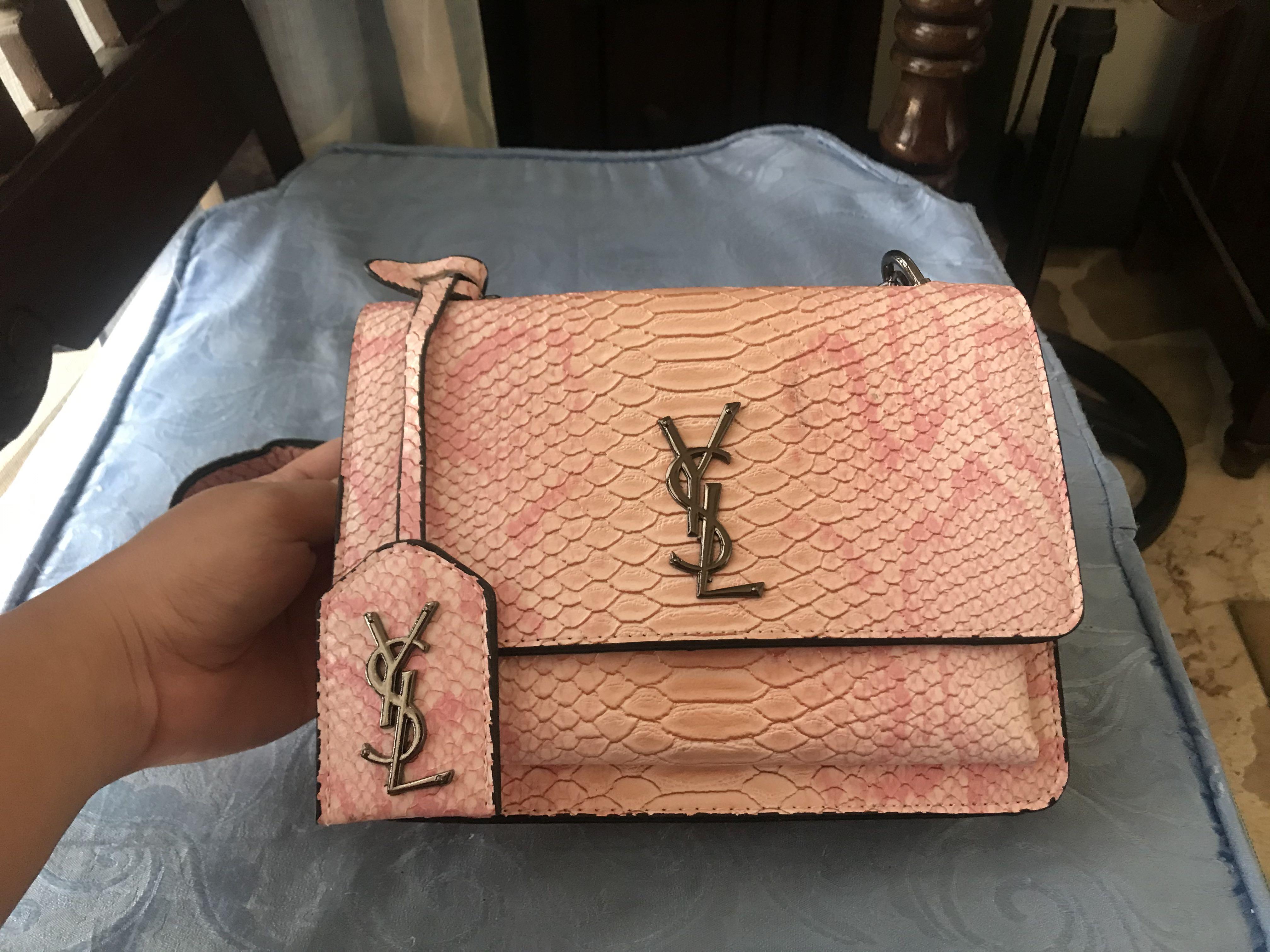 Ysl pink outlet snakeskin bag