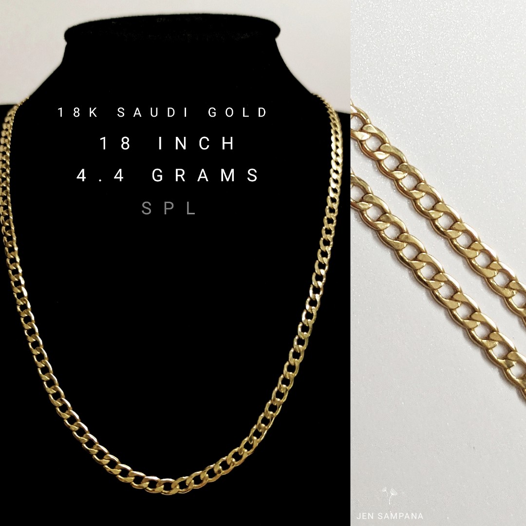4.4 grams 18K Saudi Gold Chain Necklace 