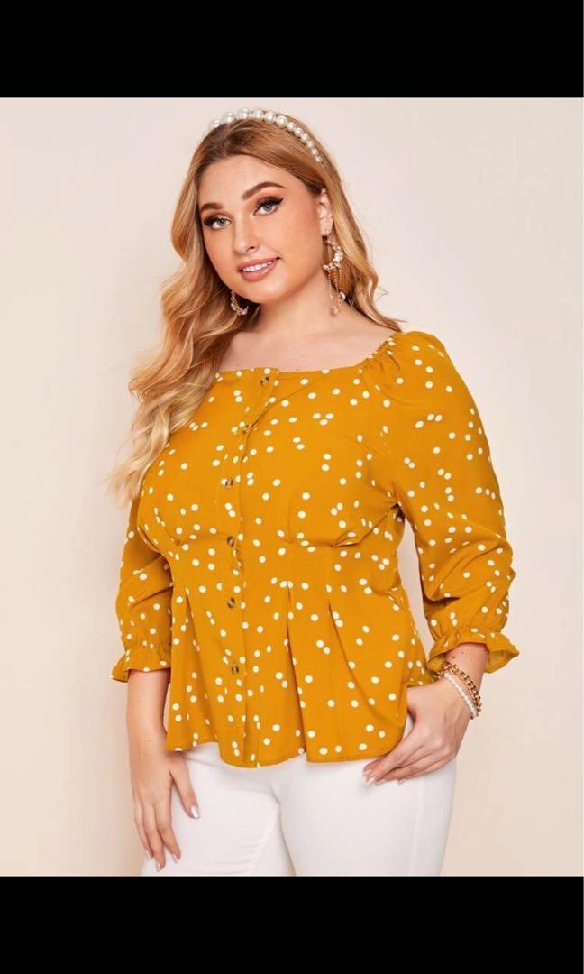 polka dot peplum blouse