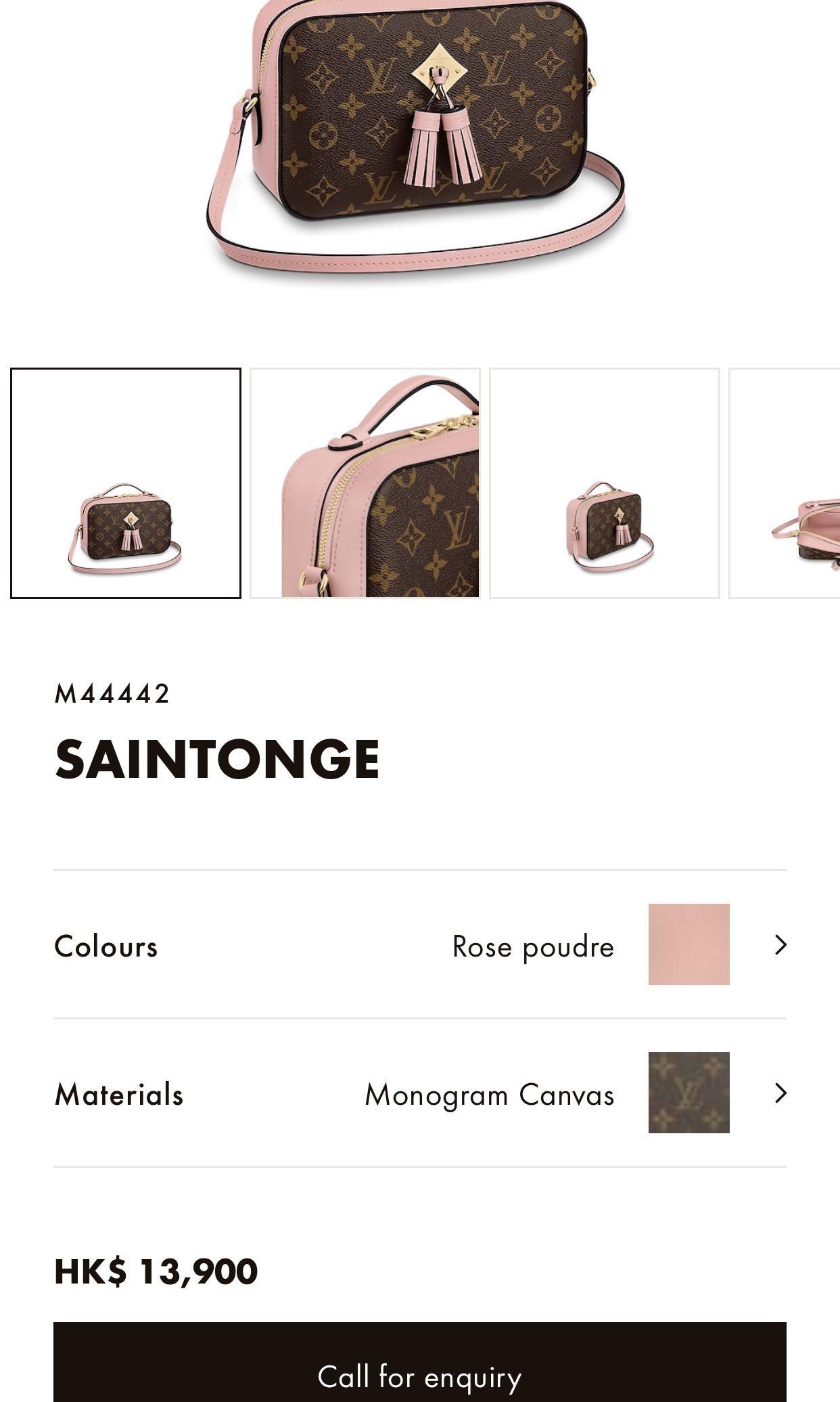 Louis Vuitton Monogram Canvas Rose Poudre Saintonge Crossbody Bag