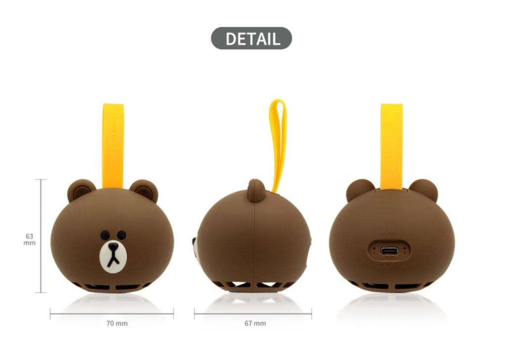 韓國代購 Line Friends Brown bluetooth mini speaker, 興趣及遊戲, 收藏品及紀念品, 明星周邊
