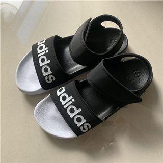 【全新】夏天涼鞋adidas黑白拼接鞋子7.5號男鞋