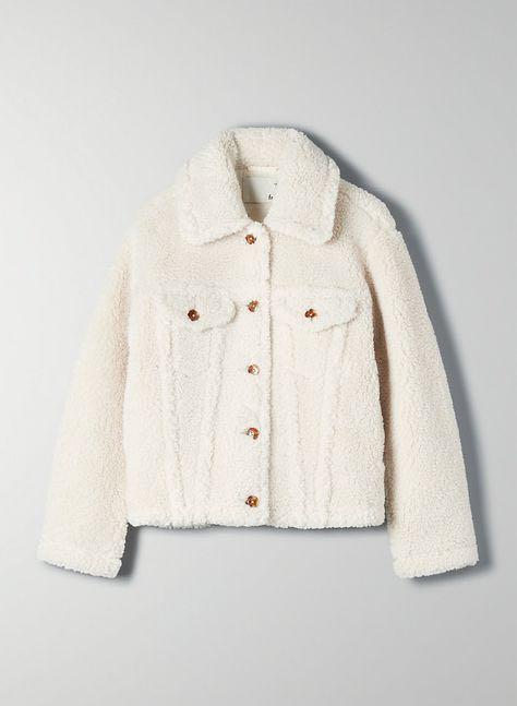 Aritzia teddy trucker jacket (oak, size 