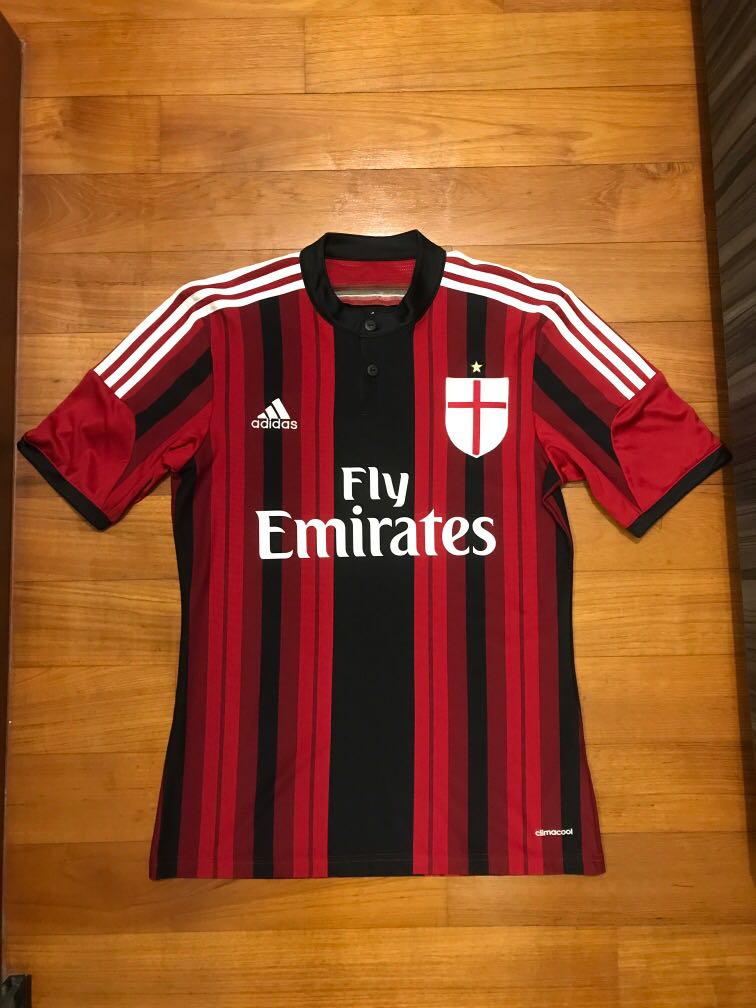 Authentic Ac Milan Jersey Home Size S Adidas Italian Serie A Champions Europa League Italy Adidas Ibrahimovic Football Soccer Shirt Sports Sports Apparel On Carousell