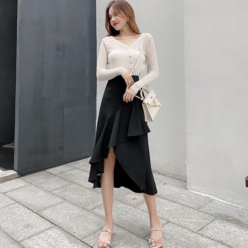 High Waisted Black Skirt Short to Long Women s Fashion Bottoms