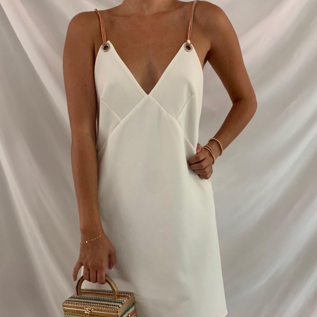 zara white strappy dress