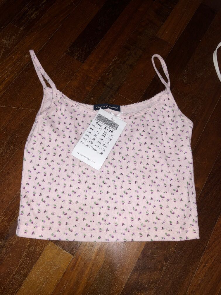 RARE Brandy Melville purple floral skylar tank