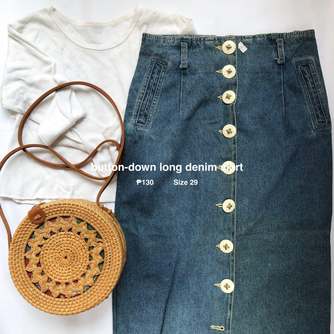 long denim button down dress
