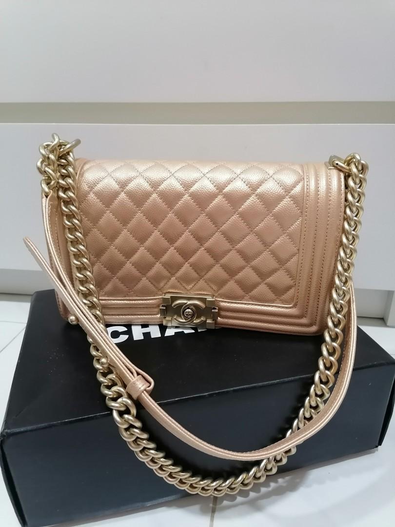 Chanel boy sale rose gold