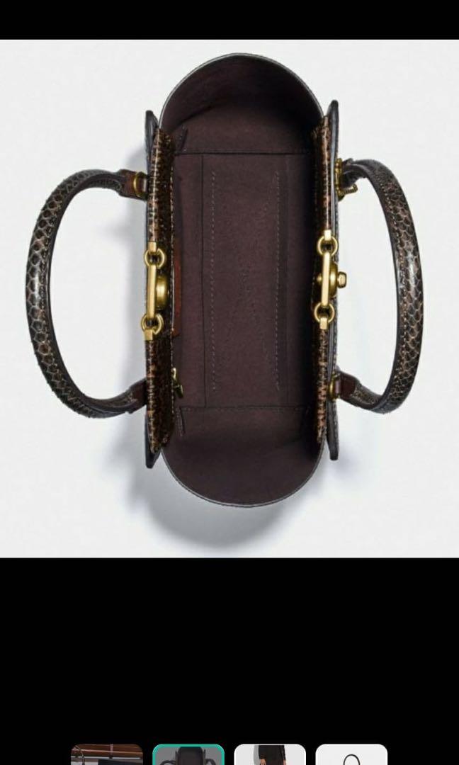 Coach Troupe Tote in Signature Canvas with Snakeskin Detail
