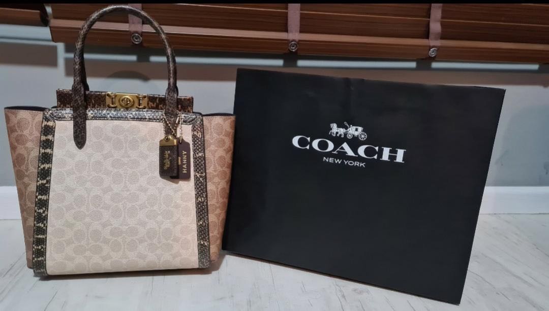Coach signature canvas discount women's troupe tote