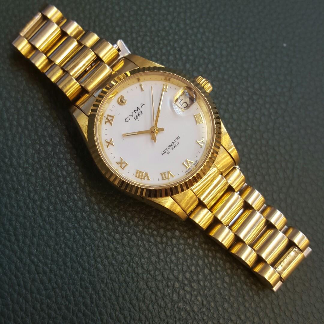 Cyma 1862 Gold Plated Automatic Watch