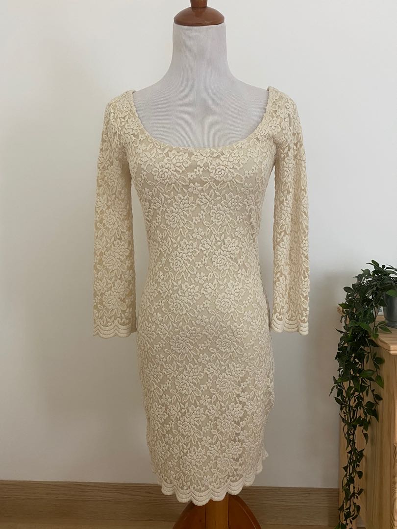 Forever 21 Cream Lace Dress Size S Women S Fashion Clothes Dresses On Carousell