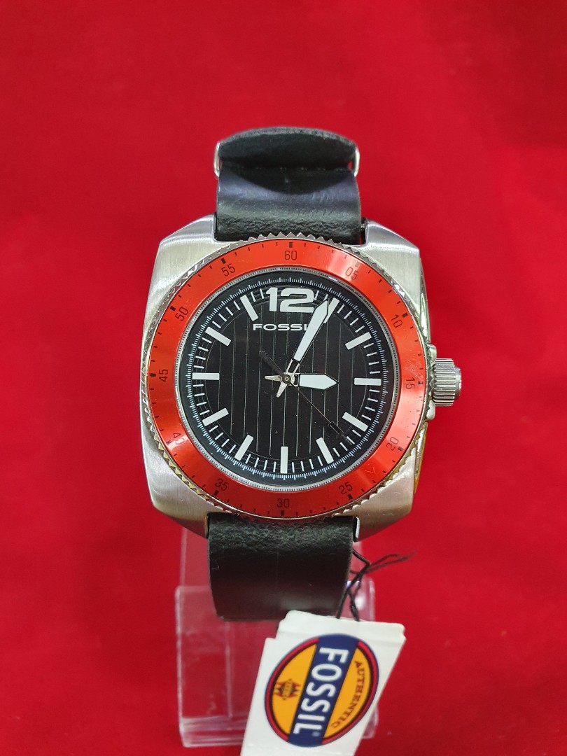 Fossil red new arrivals face mens watch