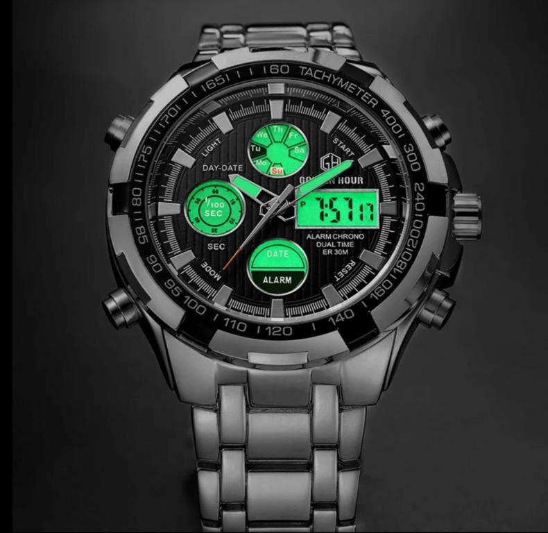 GOLDENHOUR Luxury Brand Waterproof Military Sport Watches Men