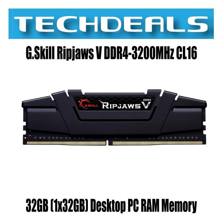 G Skill Ripjaws V Ddr4 3200mhz Cl16 32gb 1x32gb Desktop Pc Ram Memory Electronics Computer Parts Accessories On Carousell