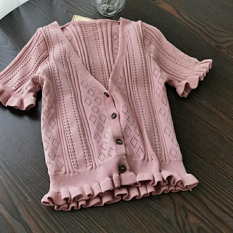 knitted button down (Category: Blouses) located in Singapore. Submitted by jxame (Listing ID 1028575751, Image 2). Description: brandnew in pink exact to photo no nego no trades $8mailed.