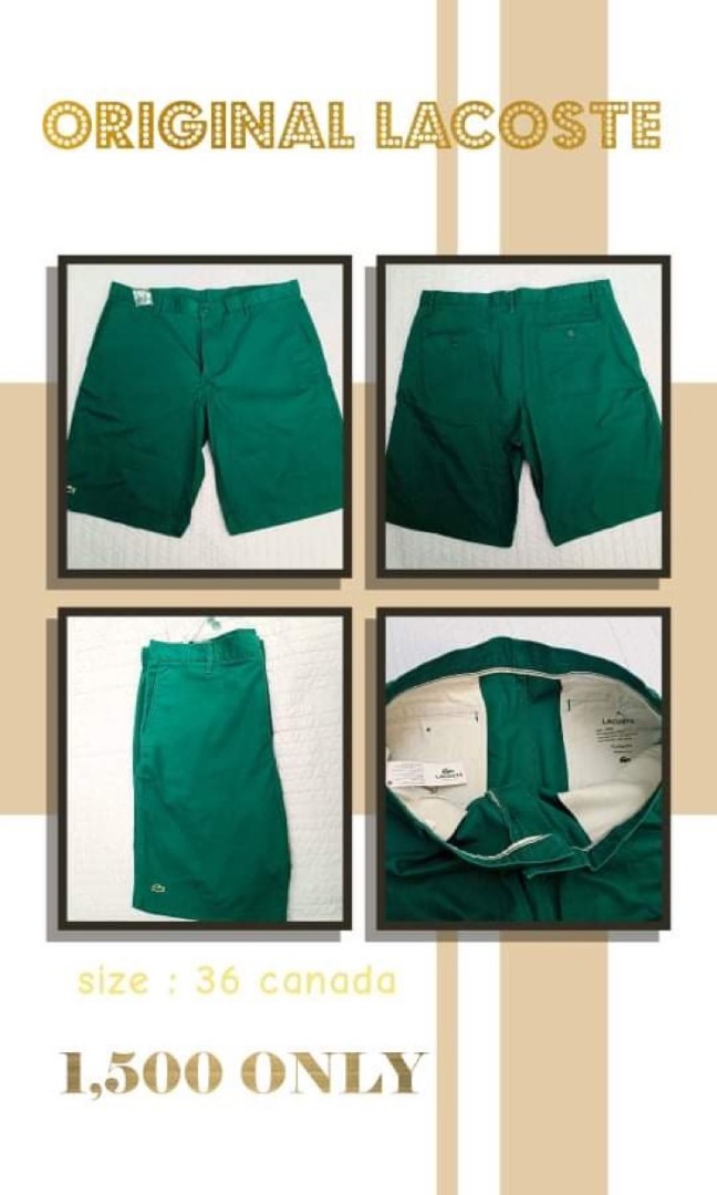 green lacoste shorts