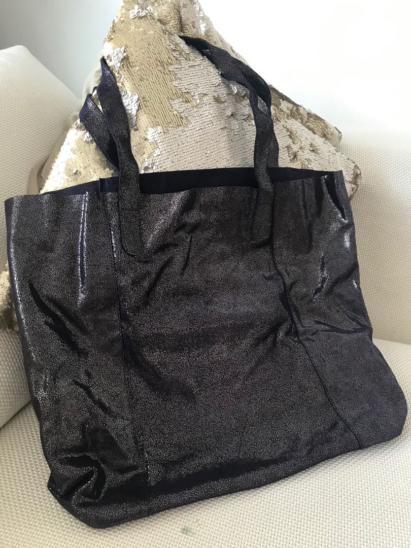 dark purple tote bag