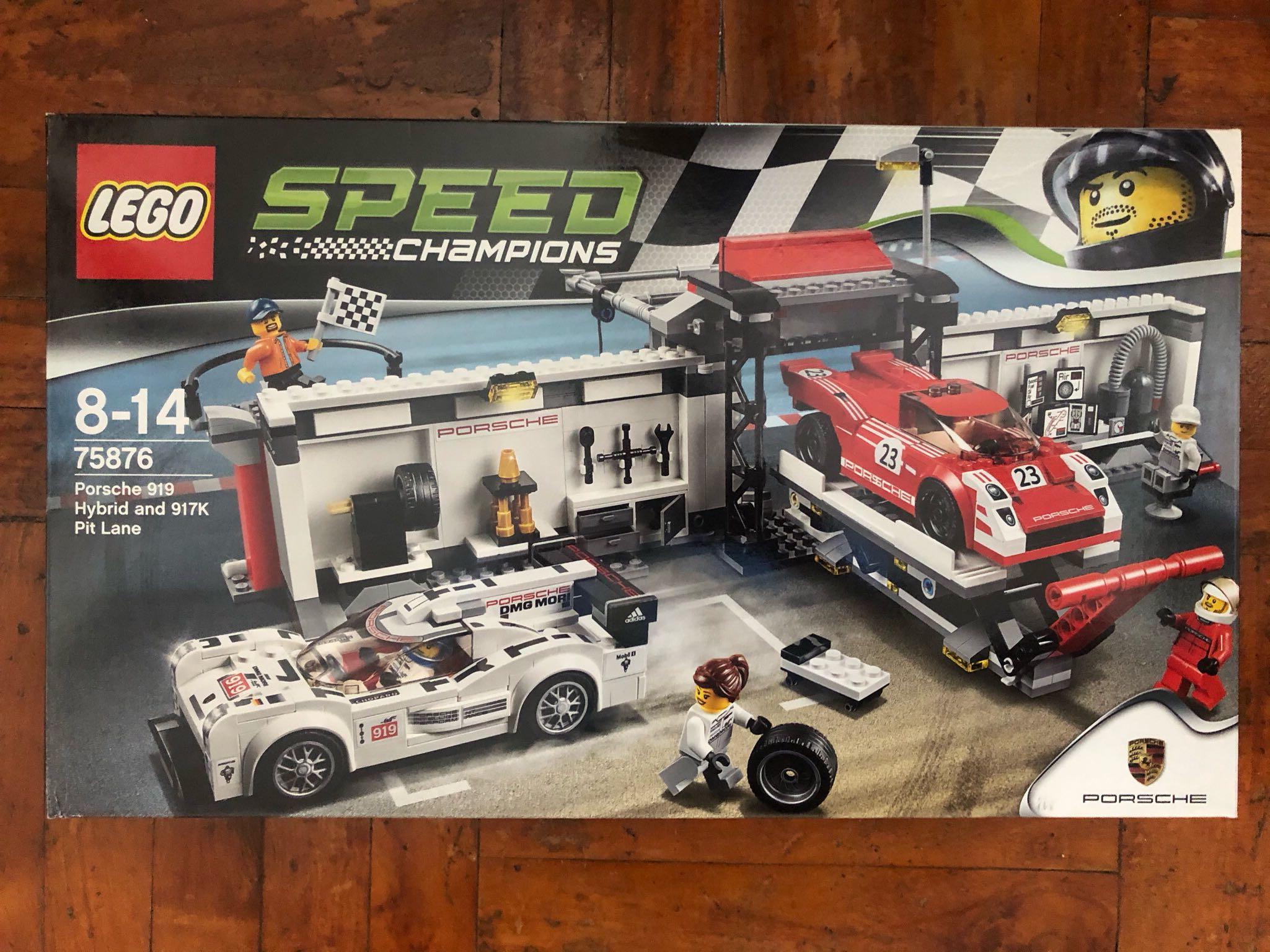 lego porsche 919 hybrid and 917k pit lane