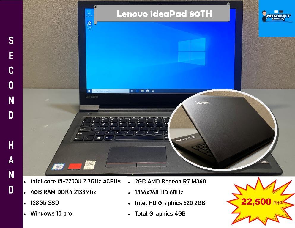 Lenovo Ideapad 80th I5 7th Gen 4gb Ram 128gb Ssd 2gb Amd Radeon R7 M340 Electronics Computers Laptops On Carousell
