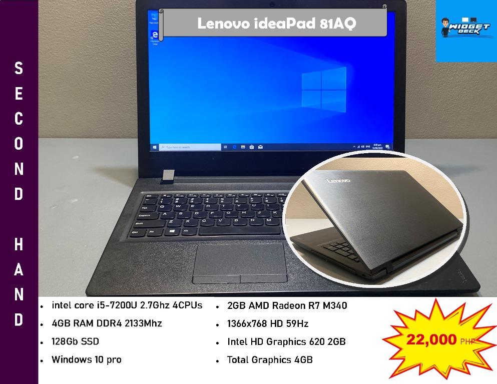 Lenovo Ideapad 81aq I5 7th Gen 4gb Ram 128gb Ssd 2gb Radeon R7 Electronics Computers Laptops On Carousell