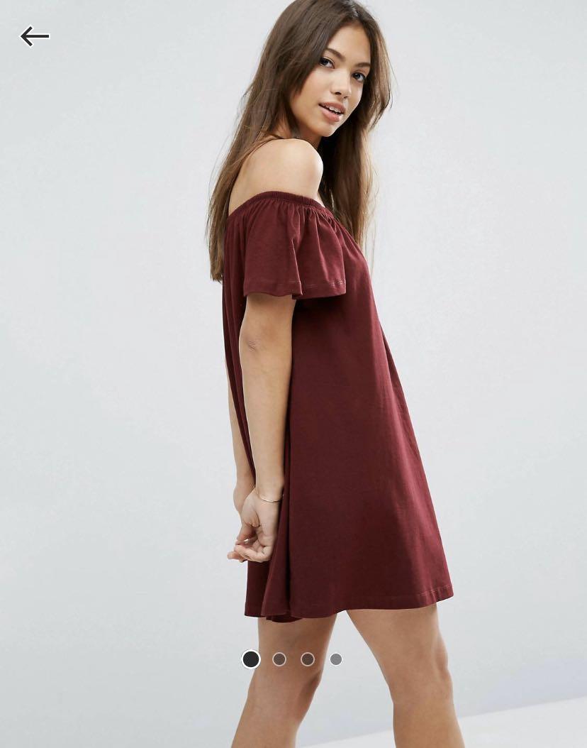 Loose fit Off Shoulder Dress, Women's