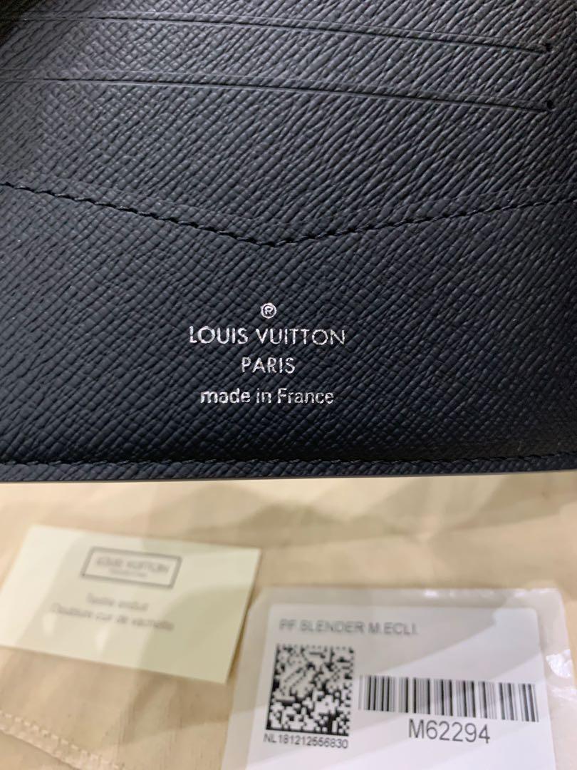 Louis Vuitton full leather slender wallet M60339 (Black), Luxury, Bags &  Wallets on Carousell