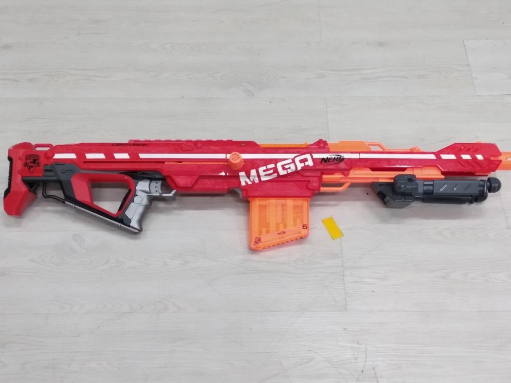 Nerf Centurion Mega Toy Blaster with Folding Bipod, 6-Dart Clip, 6