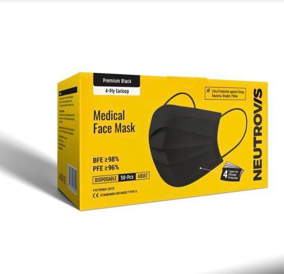 Neutrovis 3ply Premium Black Face Mask Health Beauty Perfumes Nail Care Others On Carousell
