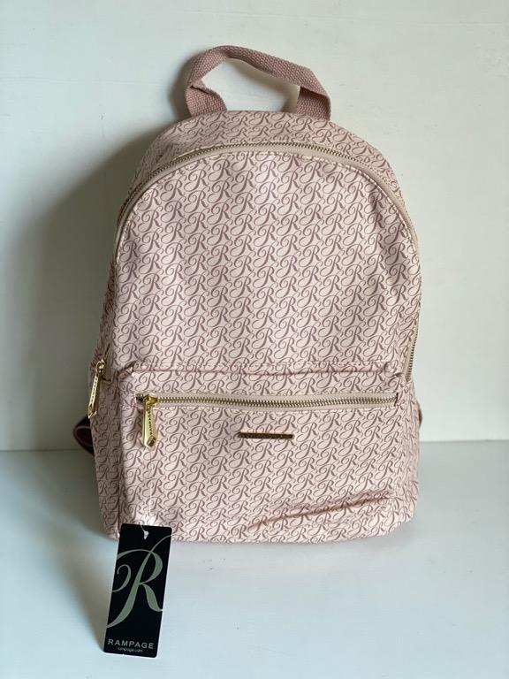 NEW RAMPAGE PINK SIGNATURE LOGO TRAVEL WORK MEDIUM BACKPACK BAG PURSE 98 SALE