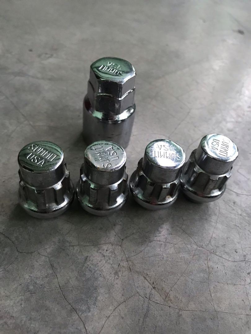 Nut Tayar (Lock Wheel AntiTheft Nuts Bolts with Key), Auto Accessories