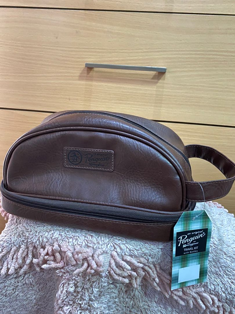 Penguin by Munsingwear Travel Kit Pouch Brown Men s Fashion Bags Briefcases on Carousell