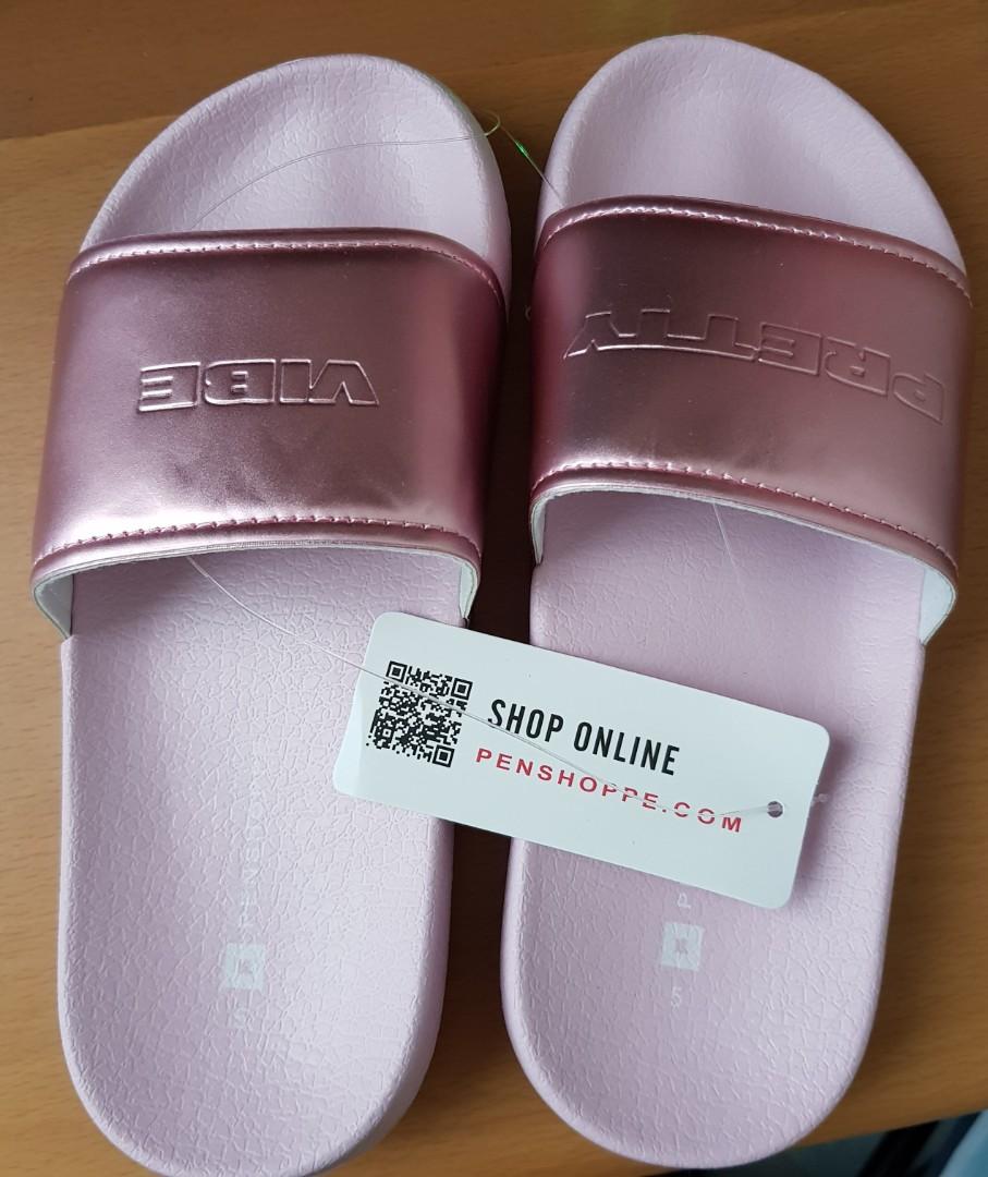 Penshoppe Pink one band sliders Women s Fashion Footwear