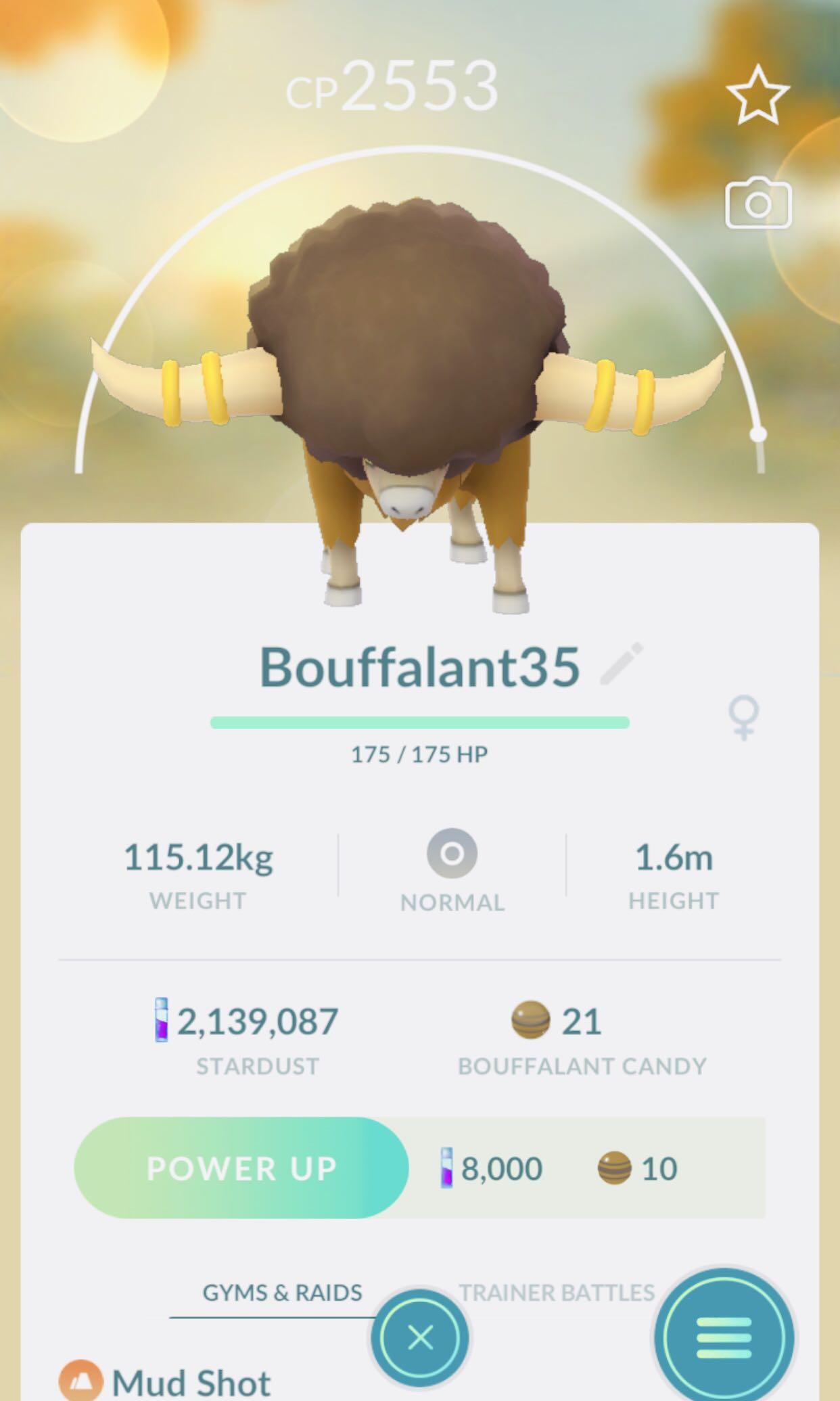 Bouffalant High Cp Pokemon Go Toys Games Video Gaming Video Games On Carousell