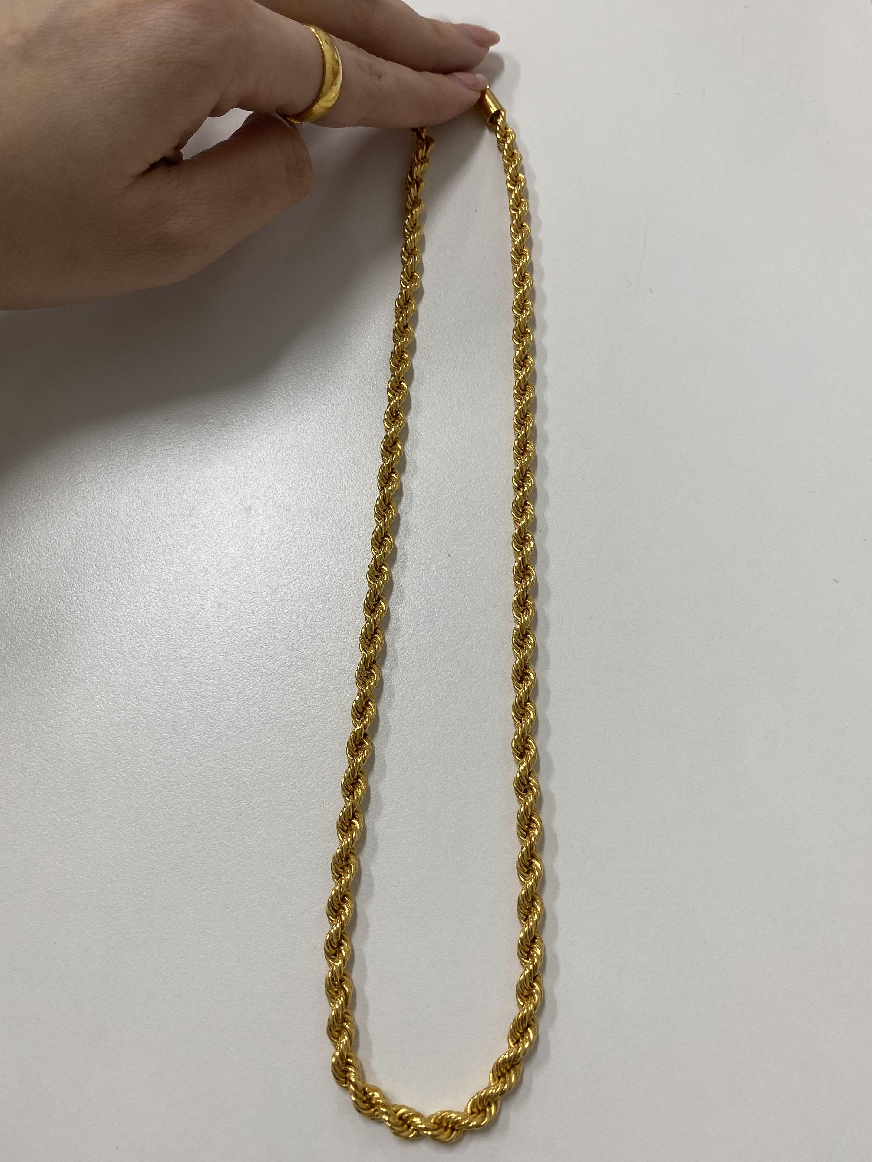 916 Gold Chain Rope Hollow Necklace 