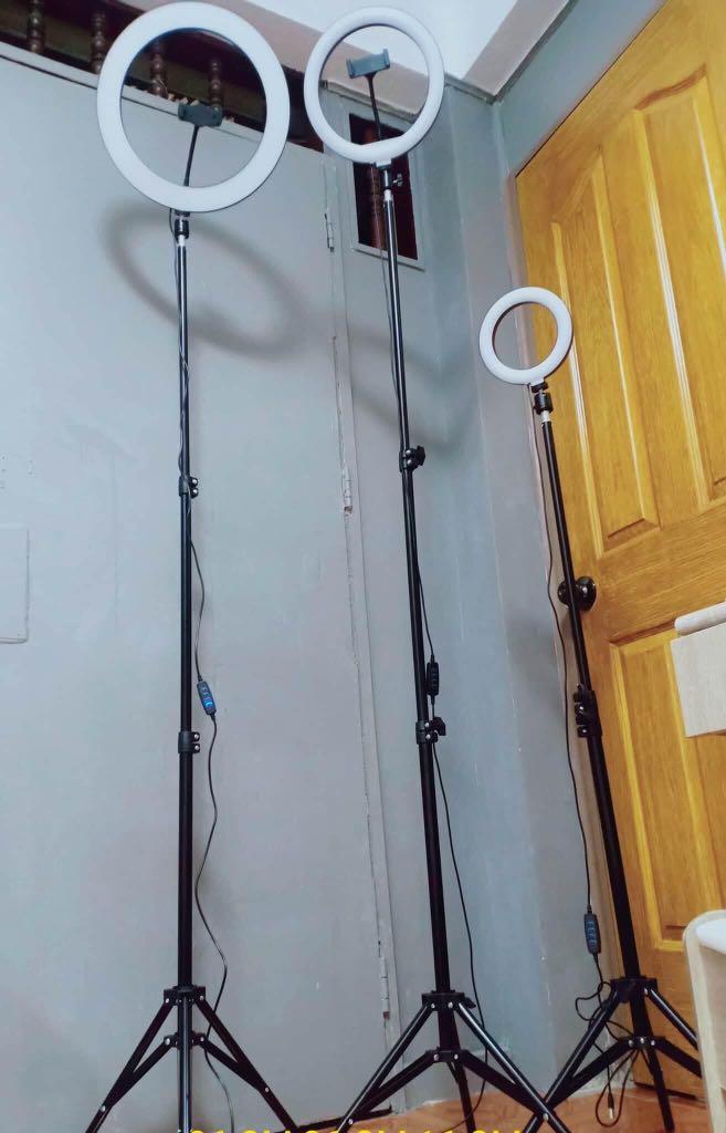 Ringlight (Category: Lighting) located in Quezon City. Submitted by jpmonlineshop2019 (Listing ID 1028517428, Image 3). Description: ✨Check these out✨ Ringlight for sale!! 26 cm Inclusions: Complete set with 360 degree Cp holder. Portrait/Landscaoe up to 10 Dimmable lightnings and 3 color setttings, Warm light and light warm. 3 Up to 13 FT Adjustable Stand. 36 CM Inclusions: Flat Led comes w/ Charger Adopter, Complete set with 360 degree Cp holde