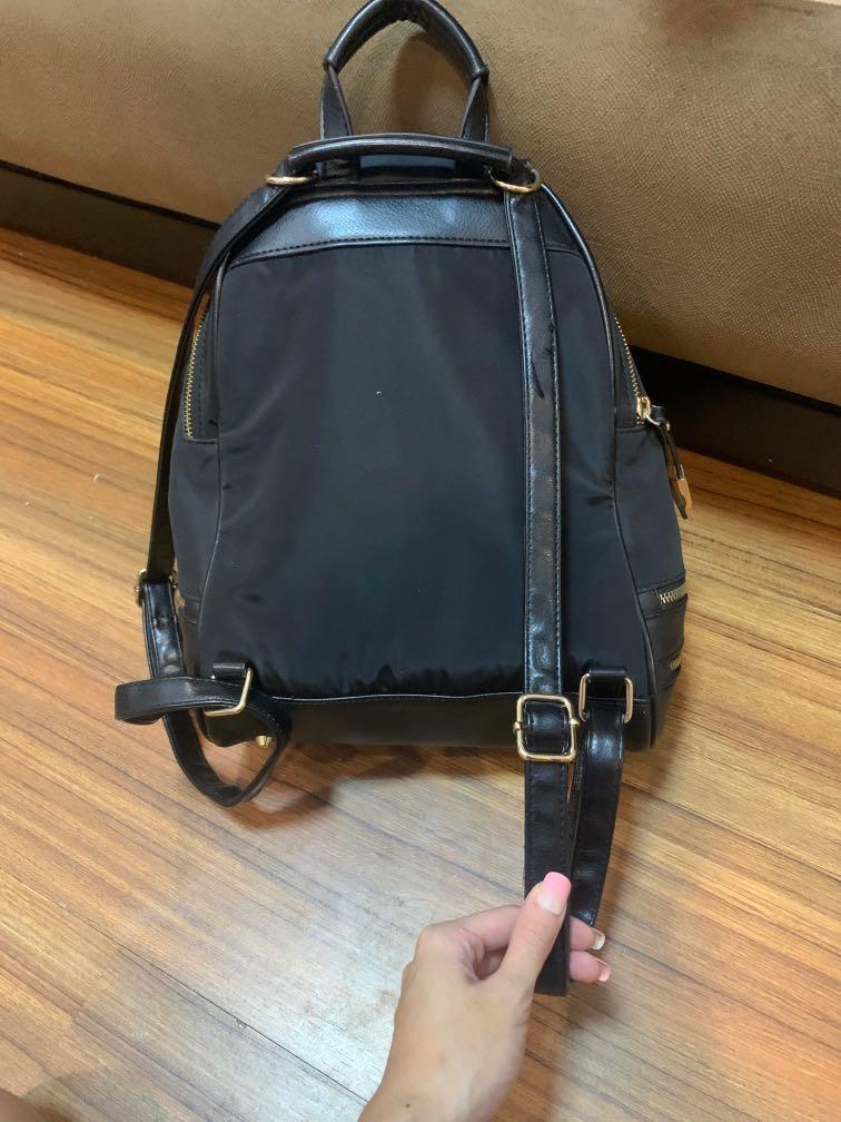 River Island Backpack in Black with Gold Accents, Women's Fashion, Bags ...