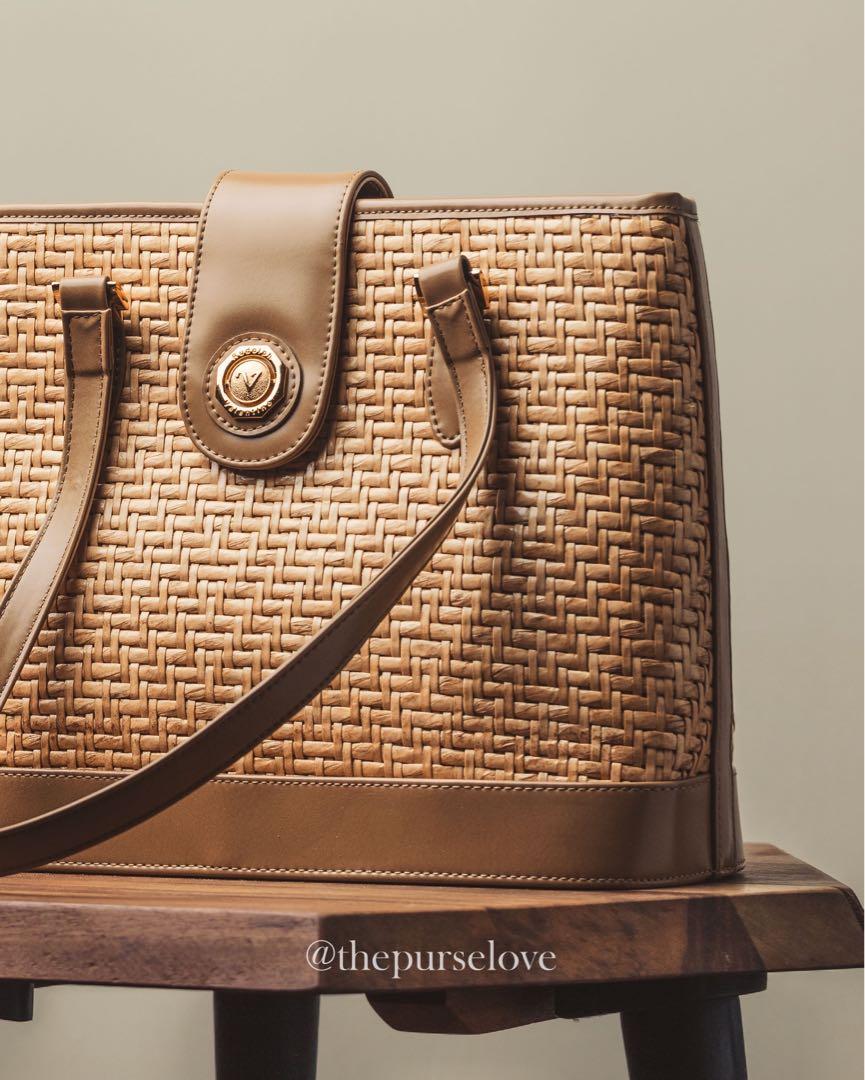 Authentic Rudolph Valentino- woven leather Tote (Category: Luxury Bags & Wallets) located in Paranaque City. Submitted by mypurselove (Listing ID 1028562844, Image 2). Description: This vintage preloved RV bag is made of rattan & leather combination, color is very light olive green. No flaws is seen to affect its usage. Normal signs of use-hardware is a bit tarnished. Well kept! Disclaimer: We are not in any way associated nor affiliated with the