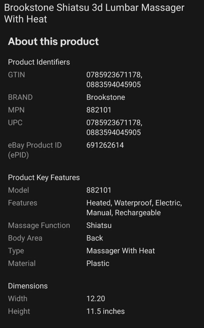 Shiatsu 3D Lumbar massager with heat Health Nutrition Assistive Rehabilatory Aids Other Assistive Aids on Carousell