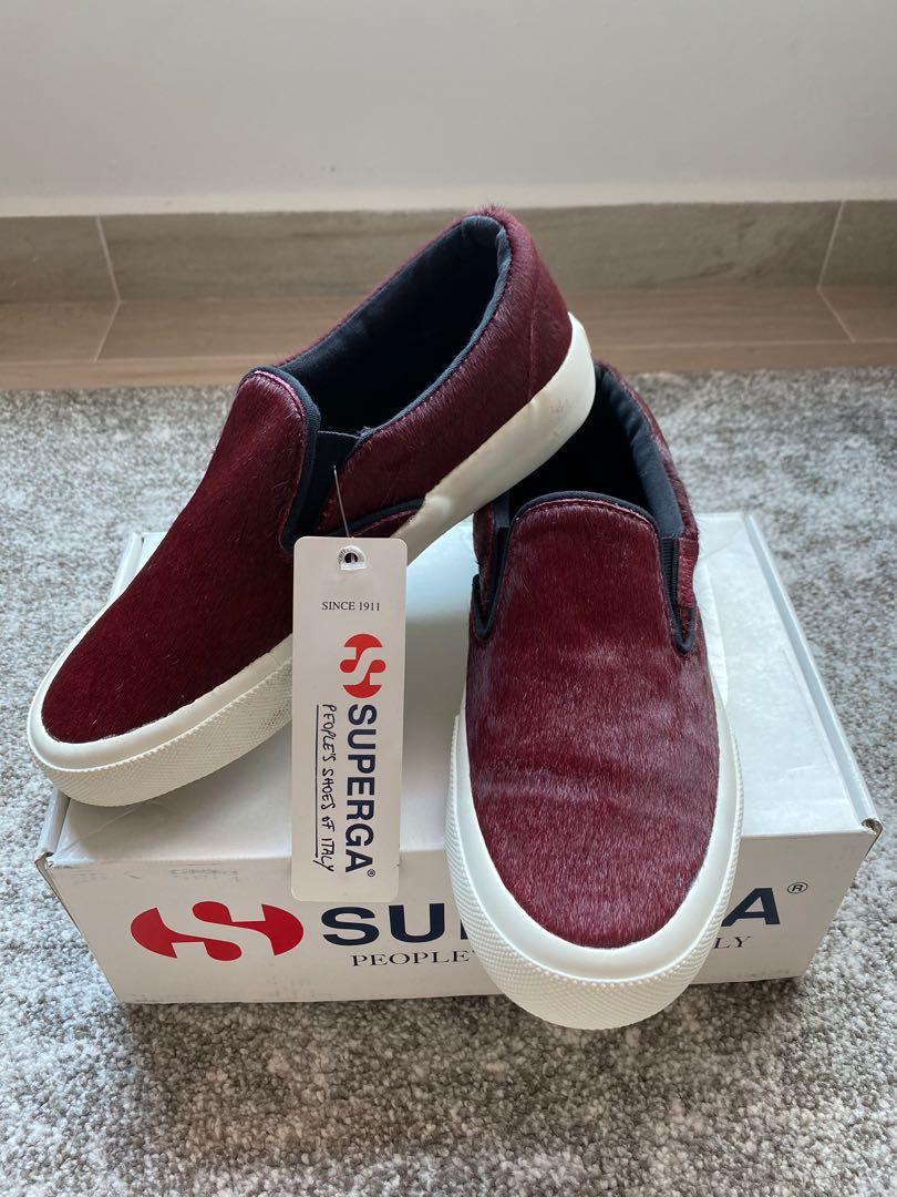 Superga Slip Ons (Maroon), Women's 