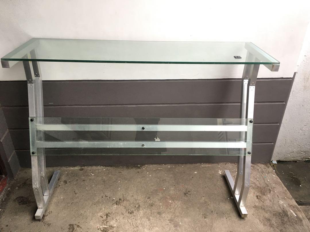 OFFICE Table glass RECEPTION table front desk FOR SALE, Furniture & Home Living, Furniture
